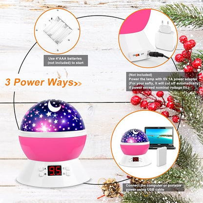Unicorn Star Projector for Kids, 360° Rotating Night Light Projector with Timer, Stars Ceiling Projection for Girls Room, Birthday Unicorn Gift for Girls Age 3-8, Girls Night Light for Bedroom