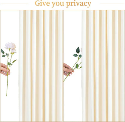 Champagne Backdrop Curtain for Parties Wedding Baby Shower Wrinkle Free Photo Curtains Backdrop Drapes Fabric Decoration for Bridal Shower 5ft x 7ft,2 Panels