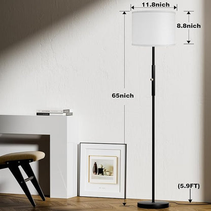 PARTPHONER Floor Lamp for Living Room Bedroom with Lampshade Stencil, 65’’ Modern Tall Lamp Simple Design Standing Lamps for Kids Room Home Office Reading, Bulb Included