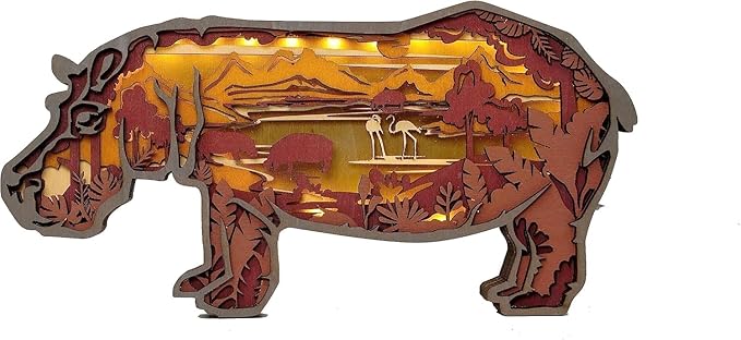3D Wooden Animal Carving LED Night Light, Wood Carving Light, Modern Home Decoration, Decorative Tables, Cabinets, Living Rooms, Bedrooms, Offices, Farmhouses, Bookshelves, Perfect Holiday Gifts