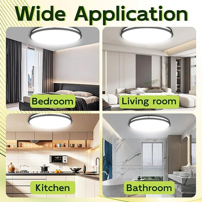 hykolity 32 Inch Oval LED Ceiling Light, 60W, 4000LM, 2700K/3000K/3500K/4000K/5000K Adjustable, Oil Rubbed Bronze Finish Dimmable Flushmount Ceiling Light for Bedroom, Living Room