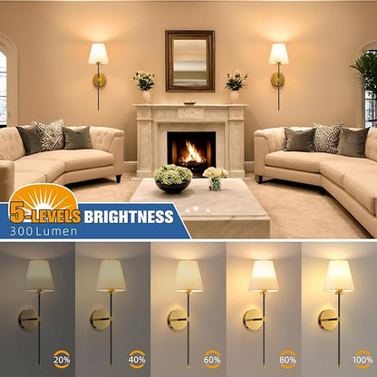 NIORSUN Battery Operated Wall Sconce Set of 2,Black-Gold Rechargeable Wall Lights with 5200mAh Dimmable Bulbs and Remote,10 Colors Wireless Wall Lamps for Bedroom Living Room Hallway Decor