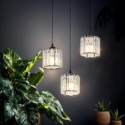 Long Chandeliers for High Ceilings,Modern Crystal Pendant Light,Raindrop Drop Lamp,Hanging Flush Mount Lighting Fixtures for Spiral Staircase,Foyer,Entryway,Living Room,Black (15 Lights)