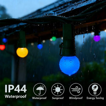 Colored Round Christmas Lights 13.5Ft Vintage Christmas Tree Light 50 LED Mini Multicolor Globe Lights, Plug in Fairy Xmas Light for Indoor Outdoor Home Party Fireplace Balcony Porch Patio Tree Decor