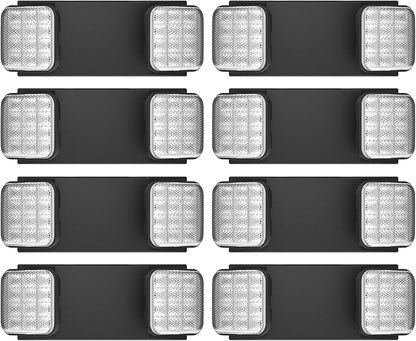 8 Packs Blacks Emergency Lights with Backup Battery,Two Head Adjustable Fire Commercial Emergency Light Fixture-UL Listed-120/277VAC-Led Emergency Exit Lights Fixtures for Business.