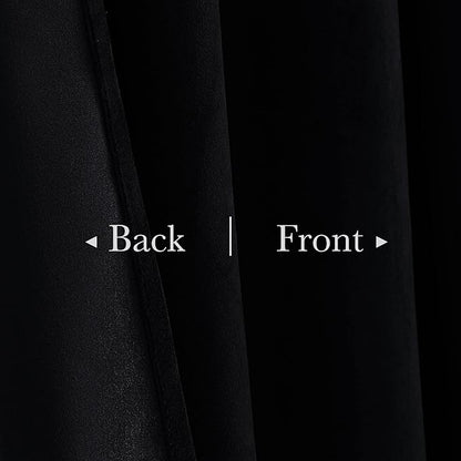 StangH Black Blackout Velvet Curtains 96 inches Long Back Tab Thermal Insulated Theater Curtains Heavy Privacy Drapes for Living Room Sliding Door Office, W100 x L96, 1 Panel