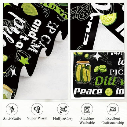 Pickle Blanket Gifts for Pickle Lovers, Pickles Birthday Gifts for Women, Friend, Girl, Soft Warm Blanket for Pickles Lovers, Gift for Couch Sofa Gifts for Christmas Thanksgiving Day 60x80in