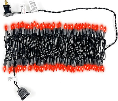 Halloween Lights 100 Counts, 26.5 Feet Orange Christmas Lights Indoor Outdoor,Black Wire Connectable of Lighting String,Decorations for Holiday, Party,Festival