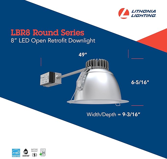 Lithonia Lighting LBR8 Round Retrofit Series, White