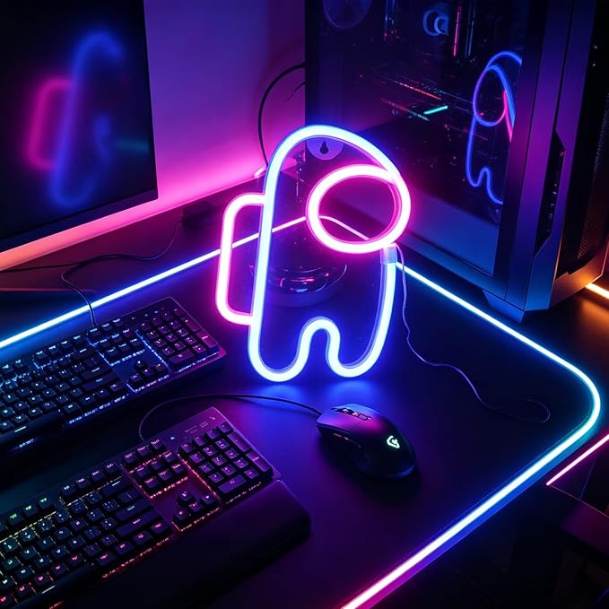 Nordstylee Astronaut Shape Neon Sign Lights Hanging Decorative Neon Lights USB or Battery Operated for Home Bedroom Bar Restaurant Christmas Birthday Party Gift Art Wall Decoration Light