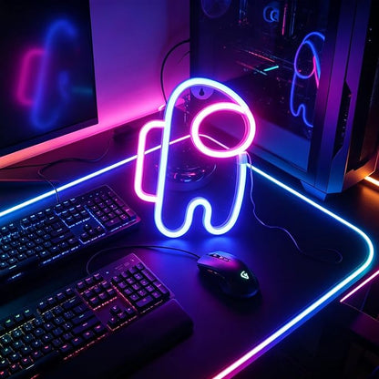 Nordstylee Astronaut Shape Neon Sign Lights Hanging Decorative Neon Lights USB or Battery Operated for Home Bedroom Bar Restaurant Christmas Birthday Party Gift Art Wall Decoration Light