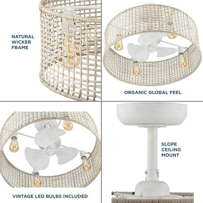 Progress Lighting P250068-151-WB LED Ceiling Fan from Belva Collection 25.25 inches