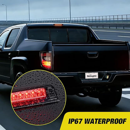 Nilight Third Brake Light Tail High Mount 3rd Stop Lights Smoked Lens Compatible with Ridgeline 2006 2005 2006 2007 2008 2009 2010 2011 2012 2013 2014 Truck Rear Center Cab Lamp