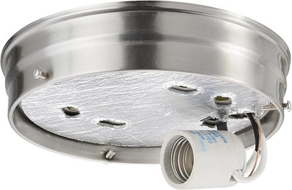 Aspen Creative 22106-09-1, Flush Mount Ceiling Fixture Shade Holder Kit in Brushed Nickel Finish 6-1/4" Fitter, 6-3/4" Diameter x 1-1/2" Height