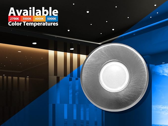 SureFit(v3) LED Flush Mount Ceiling Light, 3000K with Round Nickel Trim (DLF301203KRDNK)