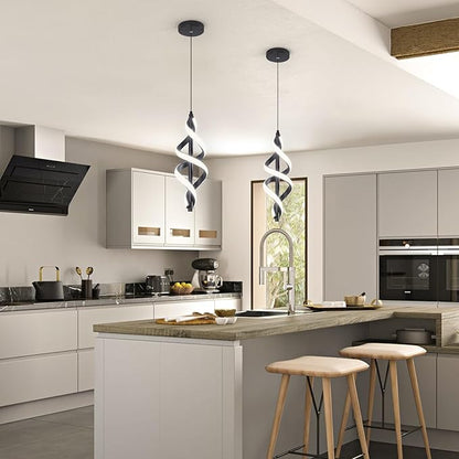 3 Packs Black Pendant Light,4000K Kitchen Modern LED Pendant Lights,Adjustable Pendant Lighting Over Island Hanging Pendant Light Fixtures for Kitchen Dining Room Hallway(Black, 3 Packs)