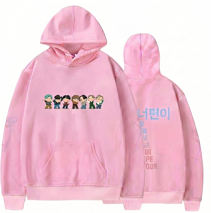 Women Korea Pop Hoodie Love Yourself Sweatshirt K-pop JJK V RM PJM IHS MYG KSJ Long Sleeve Pullover Sweater Coat