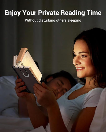 DEWENWILS USB Rechargeable Book Light for Reading in Bed, Clip-on LED Reading Lamps Portable Bookmark Lights for Kids, Book Lovers, Warm White, Brightness Adjustable for Eye Protection (Mocha)