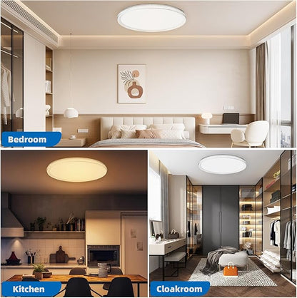 LED Ceiling Light 15-Inch Dimmable Flush Mount with 5CCT Adjustable Color Temperature (2700K-5000K), 35W 4000LM, Ceiling Light Fixture for Bedroom, Kitchen, Living Room, Office, and Hallway.