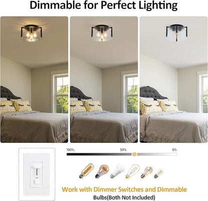 Black Flush Mount Ceiling Light Fixture, Modern Entryway Light Fixture Ceiling Mount, Close to Ceiling Light Fixtures, Kitchen Lighting Fixtures Ceiling Lights for Bedroom Bathroom Hallway Dining Room