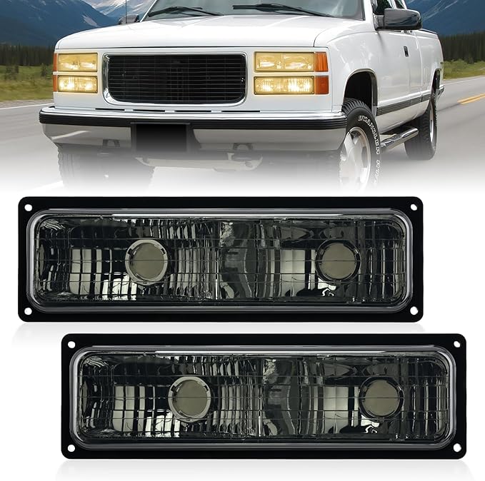 Nilight Parking Turn Signal Light Compatible with 1988 1989 1990 1991 1992 1993 1994 1995 1996 1997 1998 Chevy GMC C10 C/K 1988-1999 Silverado Suburban Sierra Blazer Tahoe Yukon Front Bumper Lights