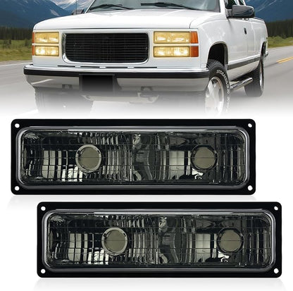 Nilight Parking Turn Signal Light Compatible with 1988 1989 1990 1991 1992 1993 1994 1995 1996 1997 1998 Chevy GMC C10 C/K 1988-1999 Silverado Suburban Sierra Blazer Tahoe Yukon Front Bumper Lights