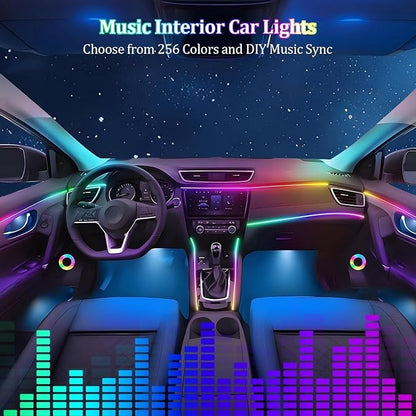 Interior Car LED Strip Lights, Acrylic LED Lights for Car with Dynamic Dreamcolor Chasing, 10 in 1 175 inches 593 LEDs Ambient Lighting Kits Music Sync Wireless APP and Remote Control