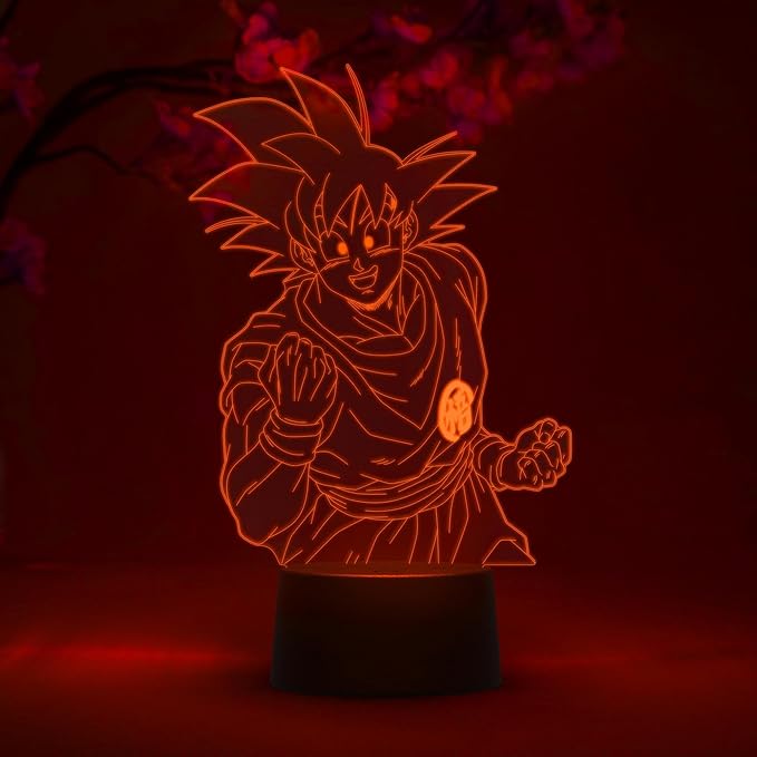 Otaku Lamps Goku Dragon Ball Super – Anime Lamp Figure Night Light, 16 Color RGB LED – Remote, 3D Anime Room Décor Gift for Otaku