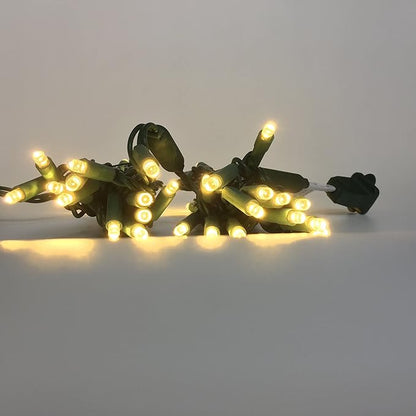 UL Listed 50 Count 5MM Wide Angle Led Christmas Lights Set,Outdoor Mini Led String Lights for Garden Patio Trees Lighting Decorations,17 Feet Green Wire (Warm White)