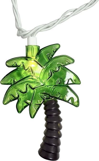 Palm Tree String Lights Outdoor, Summer Beach Themed Decoratives String Lights with 10 Palm Tree Patio Light, Plug in Indoor Fairy Lights for Outdoor Indoor Beach Tropical Party Bedroom Birthday Decor