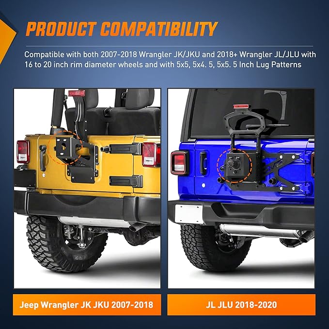 Nilight Spare Tire Brake Light Wheel Light 3rd Third Brake Light for 2018 2019 2020 2021 2022 2023 2024 2025 Jeep Wrangler JK JKU JL JLU