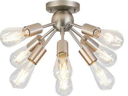 Mid Century Chandelier Small Sputnik Chandelier Chrome Light Fixtures Ceiling Modern Flush Mount Ceiling Light 8 Lights Chandelier for Dining Room Living Room Kitchen