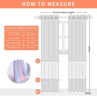 XiDi Curtains for Girls Bedroom, Blackout for Kids Room, Colorful Rainbow Design, Unicorn Wall Decor Pink Ombre Curtains, Purple Princess Room 72 Inches Long 34 Wide 2 Panel Sets Pink Purple