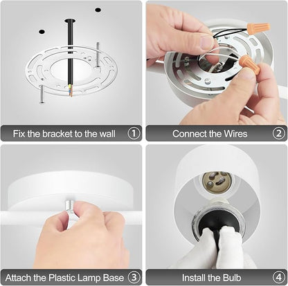 3-Light Led Track Lighting,White Ceiling Lighting Fixtures,Wall Sconces Ceiling Spotlight with Foldable Light Arms for Kitchen, Closet, Bedroom,GU10 Socket, Bulbs Not Included