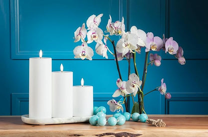 Abbott Collection Wax LED Flameless Pillar Candle - White (3x8 H)