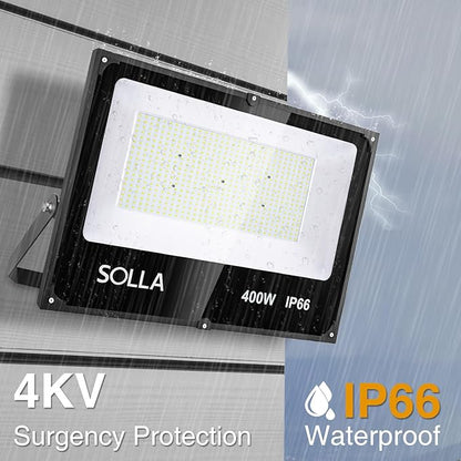 400W LED Flood Light Outdoor, 40000LM 6000K Daylight White 110-265V, 2400W Equivalent Super Bright FloodLight, IP66 Waterproof Commercial Lighting for Sports Fields, Counts, Arena, Stadium
