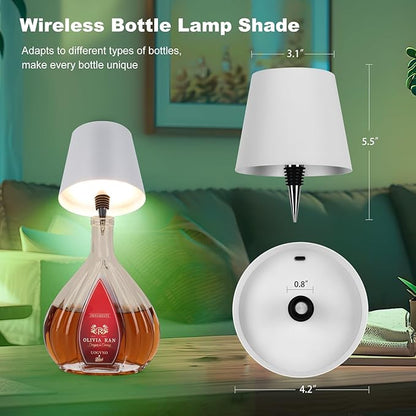 2025 New Wireless Bottle Lamp,RGB LED Bottle Light with Remote Dimmable(RGB White, 1pc)