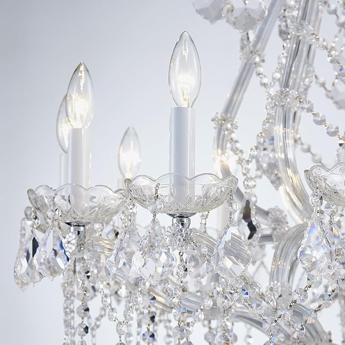 12-Light Crystal Maria Therese Luxury K9 Crystal Chandelier for Dining, Living Room, Bedroom, Entryway