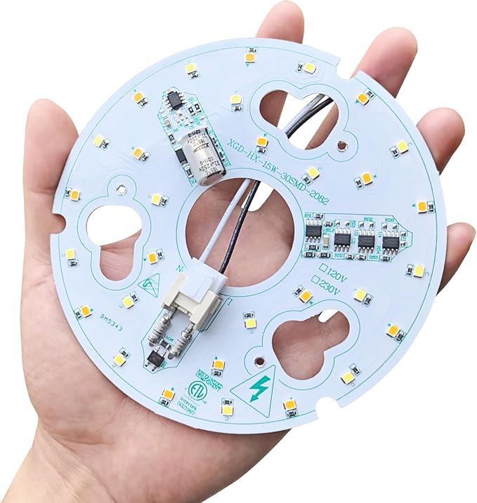 2-Pack 5.3" LED Retrofit Light Kit for Ceiling Flush Light 15W 120V 3000/4500/6000K LED Ceiling Fan Replacement Panel PCB Dimmable
