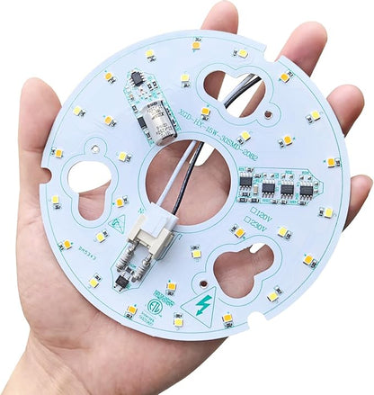 2-Pack 5.3" LED Retrofit Light Kit for Ceiling Flush Light 15W 120V 3000/4500/6000K LED Ceiling Fan Replacement Panel PCB Dimmable