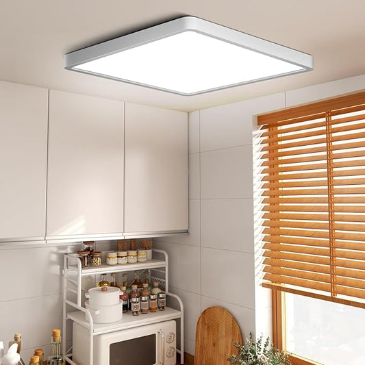 9Inch 18W Square LED Ceiling Light Fixtures Flush Mount, 4000K Natural White LED Ceiling Lamp, Surface Mount Modern Ceiling Lights, Slim Flat Panel Lighting for Bedroom, Kitchen, Bathroom Etc.