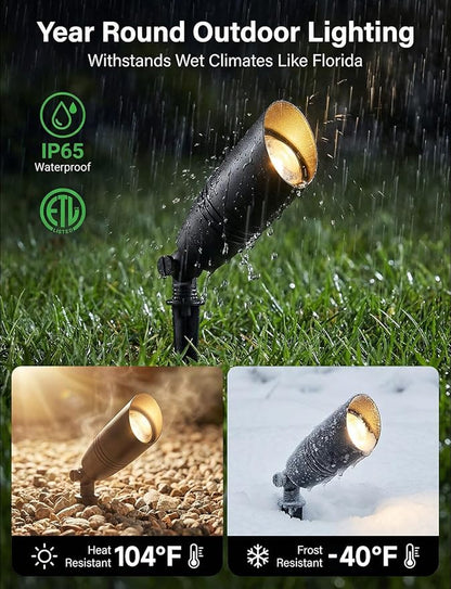 Smart RGBCW Outdoor Color Changing Spotlight, 12v Low Voltage Landscape Lighting for Yard, App & Remote Control, Replaceable Bulb, IP65 Waterproof, Transformer and Wire Not Included, 1 Pack