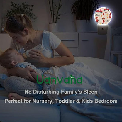 Fireman Night Light Firefighter Fire Alarm Fire Truck Safety Night Lights Plug into Wall 0.5W LED Lighting Auto on/Off for Hallway Stairway Kitchen Bedroom