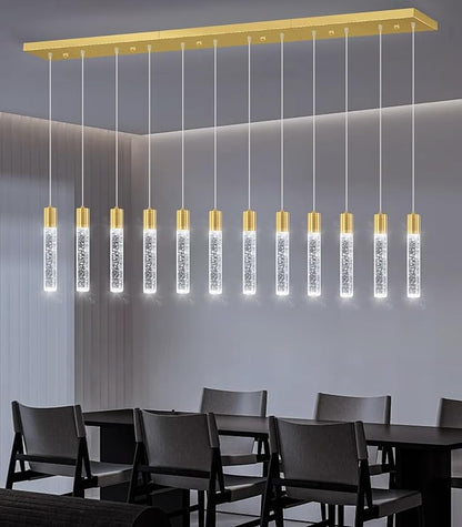 Modern Crystal Chandeliers LED Pendant Light for Kitchen Island Dining Room Entrance Foyer Living Room 6000K Gold