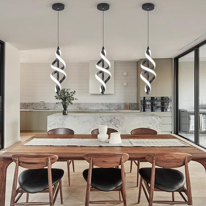 3 Packs Black Pendant Light,4000K Kitchen Modern LED Pendant Lights,Adjustable Pendant Lighting Over Island Hanging Pendant Light Fixtures for Kitchen Dining Room Hallway(Black, 3 Packs)