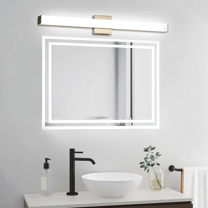 Bathroom Vanity Light Brushed Nickel Square LED 24 inch 14W 4000K Natural White Light Wall Bar Lighting Fixtures Over Mirror (Brushed Nickel, 31.5in 4000K Dimmable)