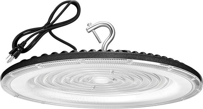 XYCN 250W UFO Led High Bay Light,120VAC,5000K Daylight Commercial Bay Lighting,IP66 Waterproof,41050LM,1150W MH/HPS with Plug Area Lighting for Warehouse/Shop/Workshop/Barn/Gym/Factory