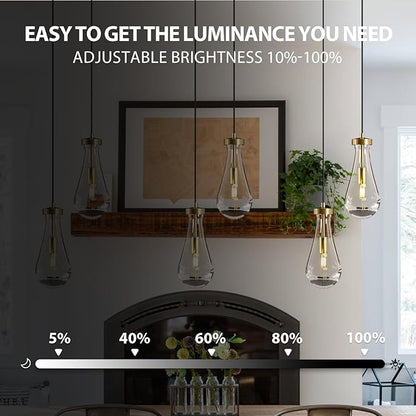 Raindrop Pendant Lights Kitchen Island: Raindrops Crystal Light Fixtures of 2 Lights - Gold Brass Teardrop Lighting over Dining Table - Modern Adjustable Tear Drop Ceiling Pendants Light Bulb Included