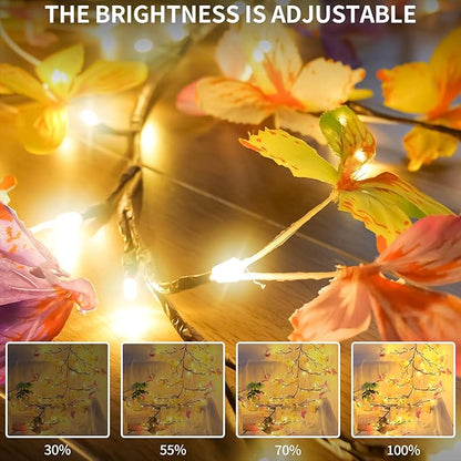 FNHMSL Butterfly Enchanted Willow Vine Lights, 4FT 48LED 3 Color Butterfly Blossom Tree Branch Lights for Wall with USB Battery Box, Remote Timer,8 Light Model, Bedroom Wall Doors Wedding, Christmas