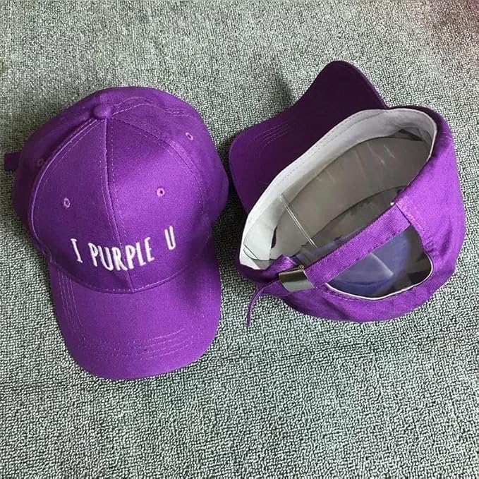 Baseball Cap Purple You Letter for Kpop Merchandise Adjustable Bangtan Boys Dad Hat Unisex for Kpop Merch